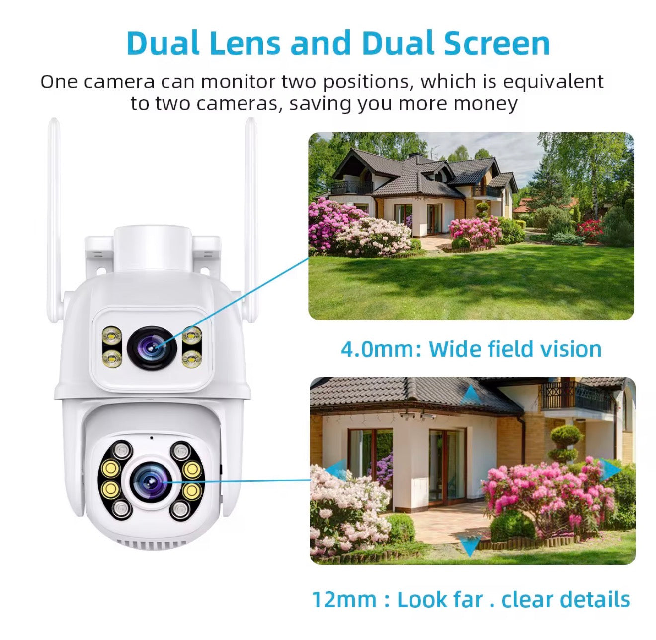 Dual Ac Camera with light Wifi