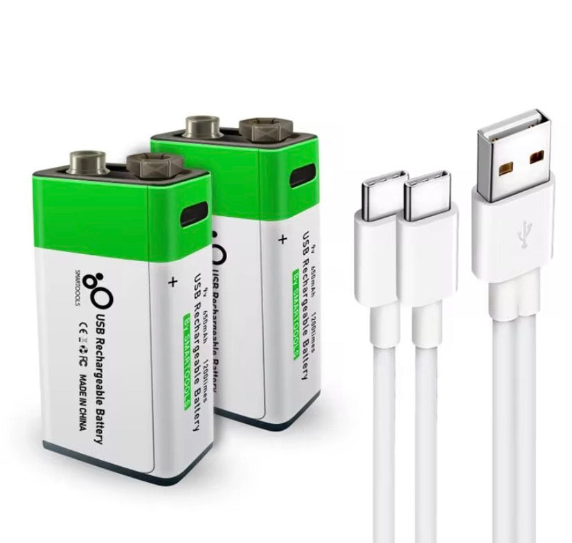 Rechargeable battery 9V [ pack of 2}