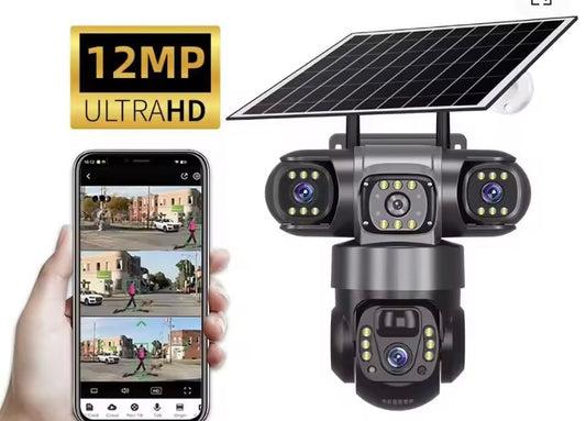 12MP 4G solar Camera 3 lense