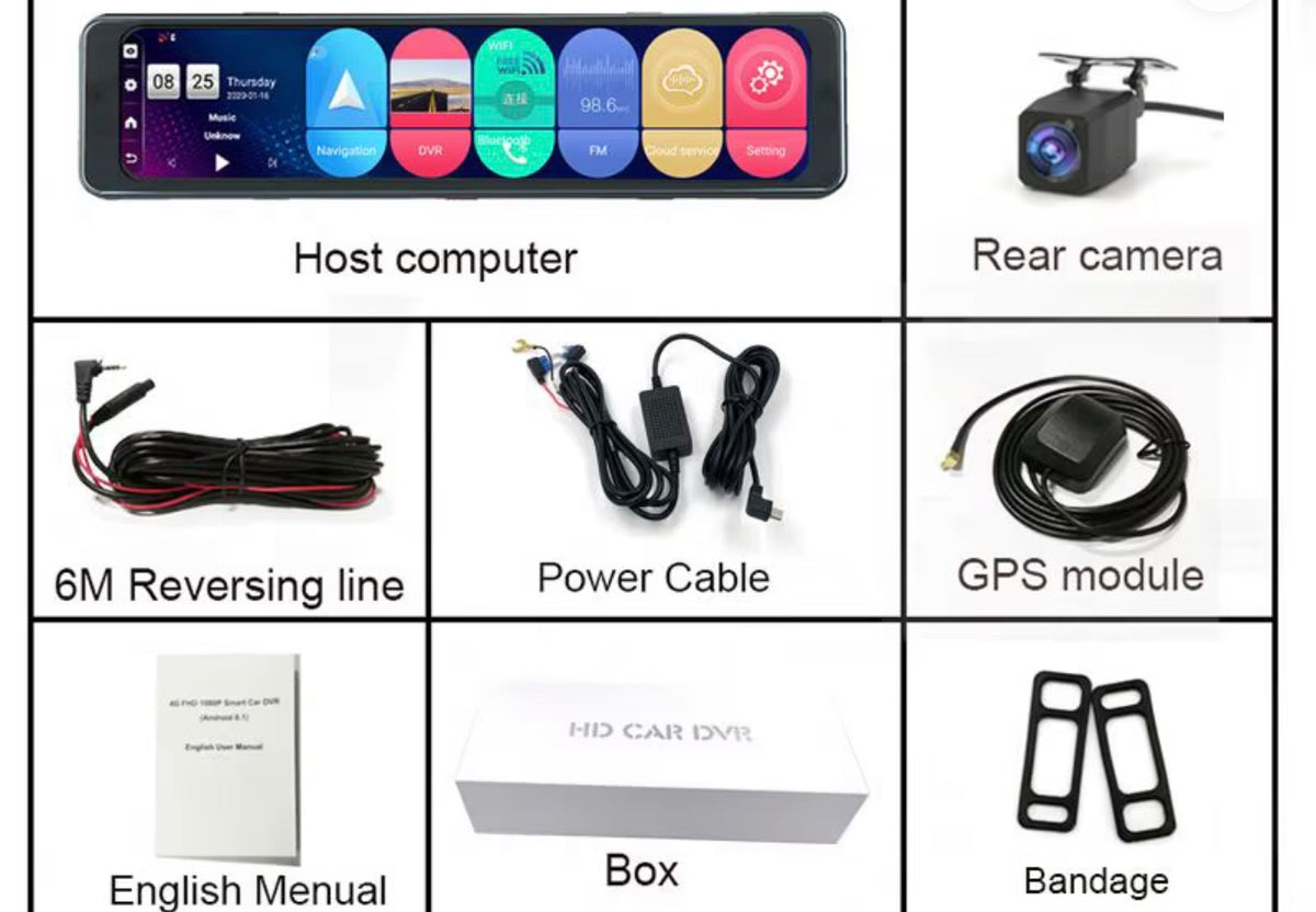 Mirror Dual Car DashCam 4G