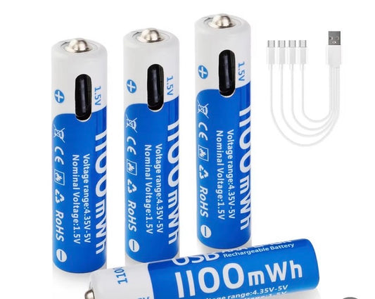 Rechargeable Batteries AAA1100 mWh{ pack of 4}