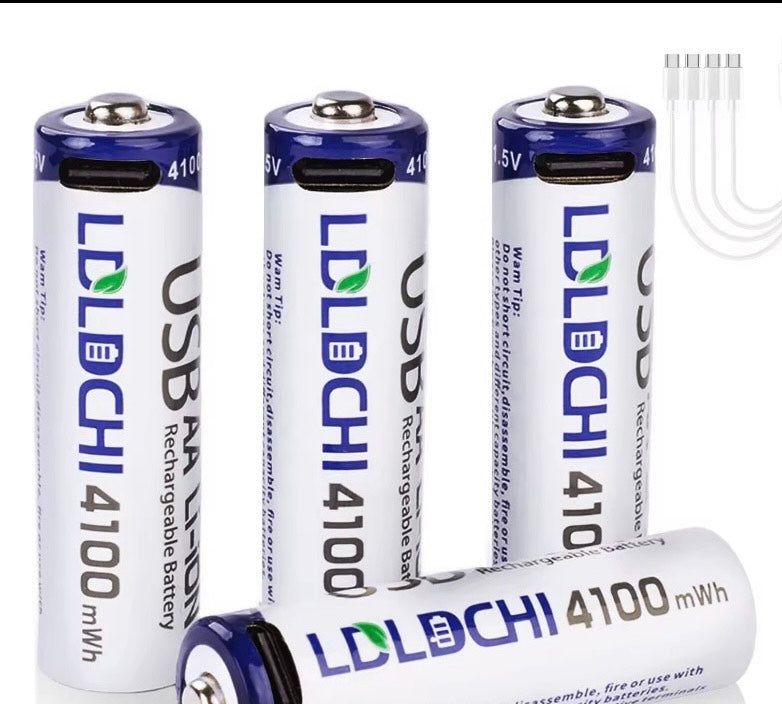 Rechargeable Batteries AA 4100 mWh {pack of 4}