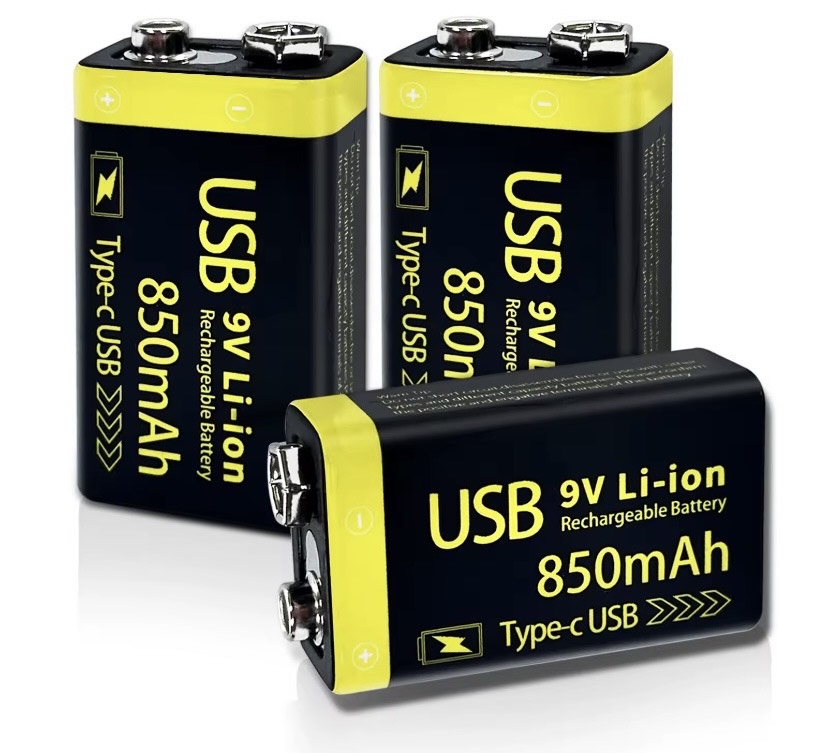 Rechargeable battery 9V 850mWh {pack of 2}