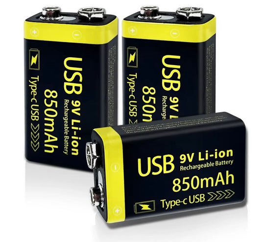 Rechargeable battery 9V 850mWh {pack of 2}